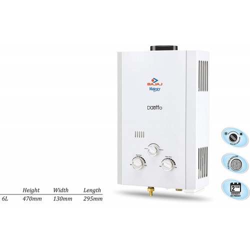 Buy Bajaj Majesty Duetto PNG 6-Litre Water Heater (White) Online at low  price in India - Gauryog.in