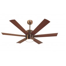 Halonix Hexa Antique 1200mm BLDC Ceiling Fan with Built-in 6 Colour LED Light and Remote (Antique Copper)