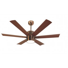 Halonix Hexa Antique 1200mm Ceiling Fan with Built-in 6 Colour LED Light and Remote (Antique Copper)