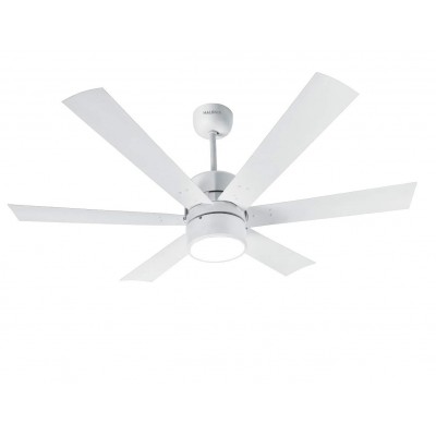 Halonix Hexa Antique 1200mm Ceiling Fan with Built-in 6 Colour LED Light and Remote (White)