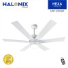 Halonix Hexa Antique 1200mm Ceiling Fan with Built-in 6 Colour LED Light and Remote (White)