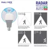 Halonix Radar 10W B22 Cool Day White Motion Sensor Led Bulb (Auto on-Auto off, Pack of 1, White)