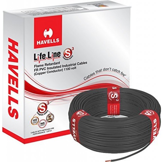 Havells Lifeline Cable WHFFDNKA12X5 2.5 sq mm Wire (Black)