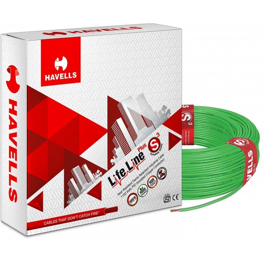 Havells Lifeline Cable WHFFDNGA16X0 6 sq mm Wire (Green)