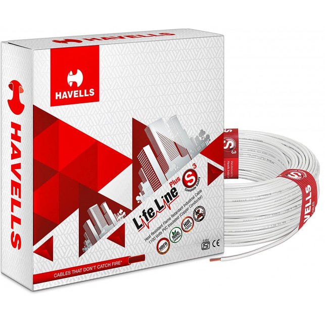 Havells Lifeline Cable WHFFDNWA12X5 2.5 sq mm Wire (White)
