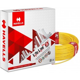 Havells Lifeline Cable WHFFDNYA16X0 6 sq mm Wire (Yellow)