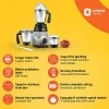 Orient Electric MGCS120G3 Chef Special 1200W Mixer Grinder with 3 Jars (Black and Chrome)