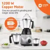 Orient Electric MGCS120G3 Chef Special 1200W Mixer Grinder with 3 Jars (Black and Chrome)