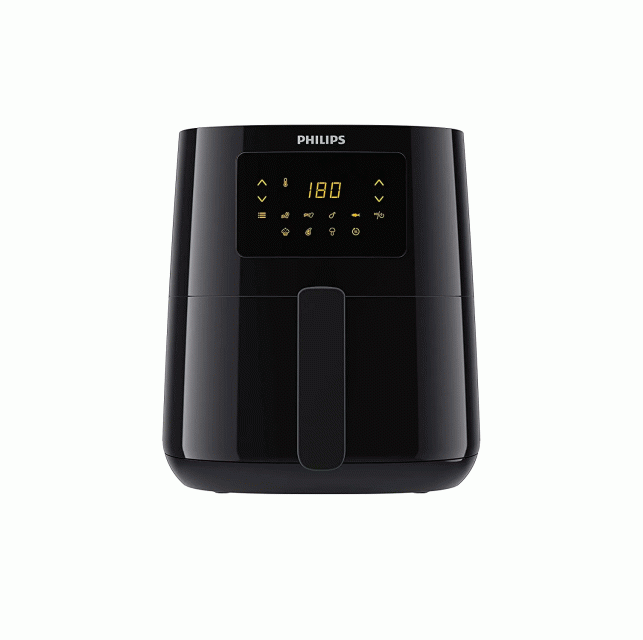 Philips HD9252/70 with Touch Panel, uses up to 90% less fat, 7 Pre-set Menu, 1400W, 4.1 Ltr, with Rapid Air Technology Digital Air Fryer (Black)