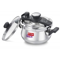Prestige Clip-on Mini Induction Base Stainless Steel Handi Pressure Cooker with Lid, 3 Litre