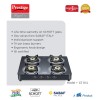 Prestige Royale Plus GT 04 Schott Glass Top 4 Burner Gas Stove (Manual, Black)