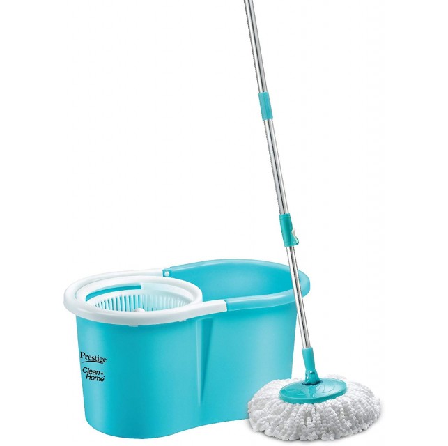 Prestige PSB 04 Deluxe Plastic Clean Home Magic Mop with 2 Mop Heads (Blue)