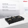 Sunflame Classic 3 burner Glass Top Gas Stove (Manual Ignition, Black) 