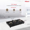 Sunflame Classic 3 burner Glass Top Gas Stove (Manual Ignition, Black) 