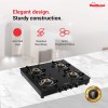 Sunflame Classic 4 burner Glass Top Gas Stove (Manual Ignition, Black) 