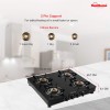 Sunflame Classic 4 burner Glass Top Gas Stove (Manual Ignition, Black) 