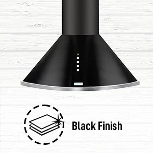 Faber Hood Class Plus PB BK LTW 60 cm 1000 m³/HR Pyramid Kitchen Chimney (2 Baffle Filters, Black)